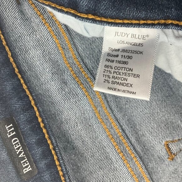 Judy Blue 11 / 30 Relaxed Fit Dark Wash Denim Jeans Casual Stretch - Picture 4 of 11